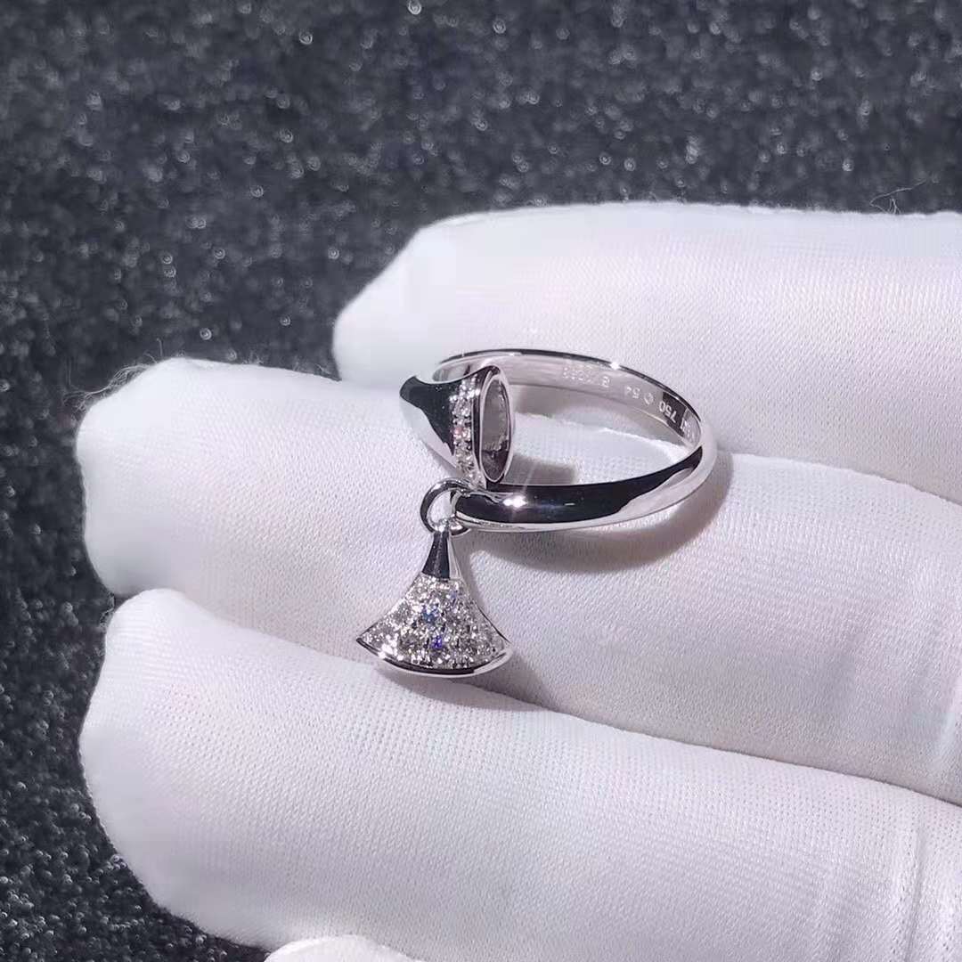 Custom-made Bvlgari Divas Dream Ring 18k White Gold with Diamonds