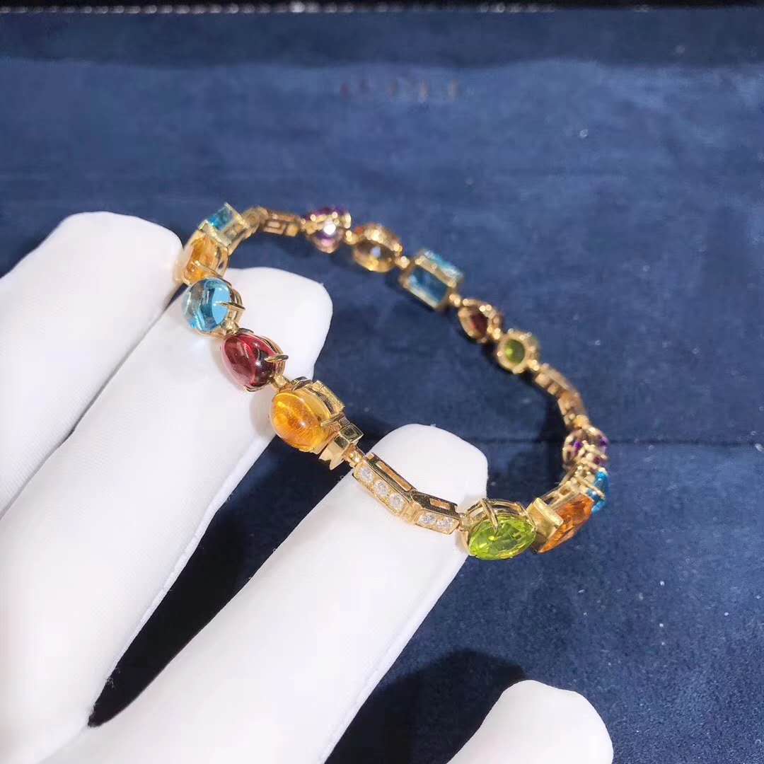 Bvlgari 18k Yellow Gold Multi Gems Allegra Bracelet