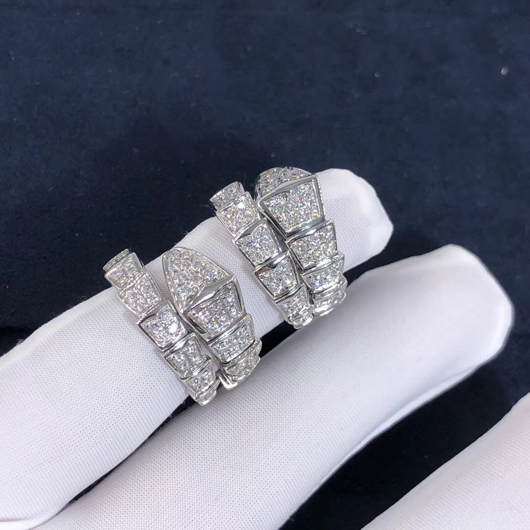 Bvlgari / Bulgari Serpenti Ring 18k White Gold with Diamonds
