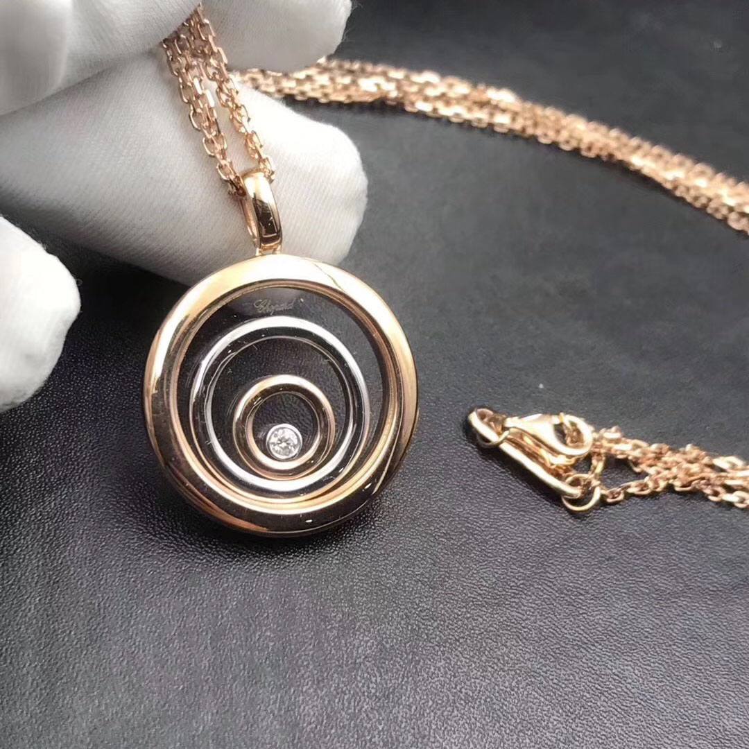 Chopard Happy Diamands Spirit Necklace 18K Rose&White Gold With One Diamonds 795418-9003