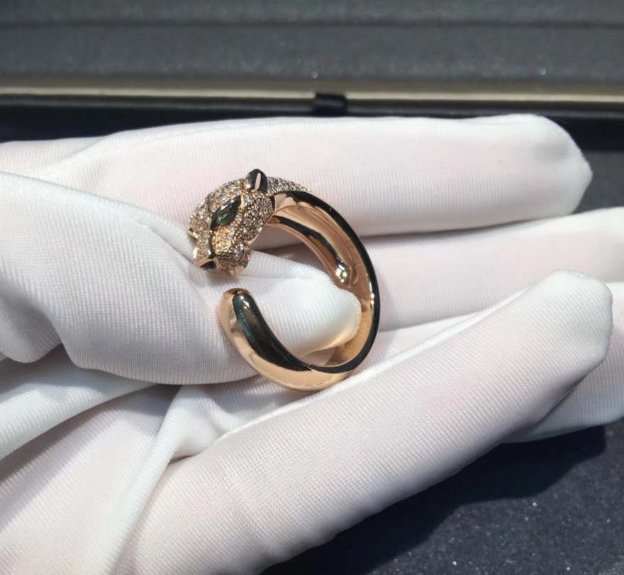 Cartier 18k Pink Gold with 137 Diamonds Panthere de Cartier Ring N4742200