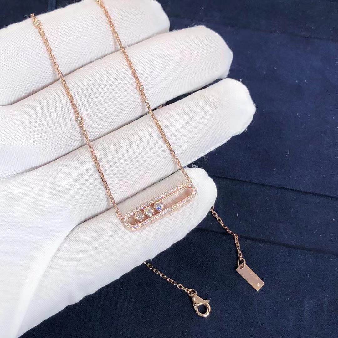 Messika 18k Yellow Gold Baby Move Pavé Diamond Pendant Necklace