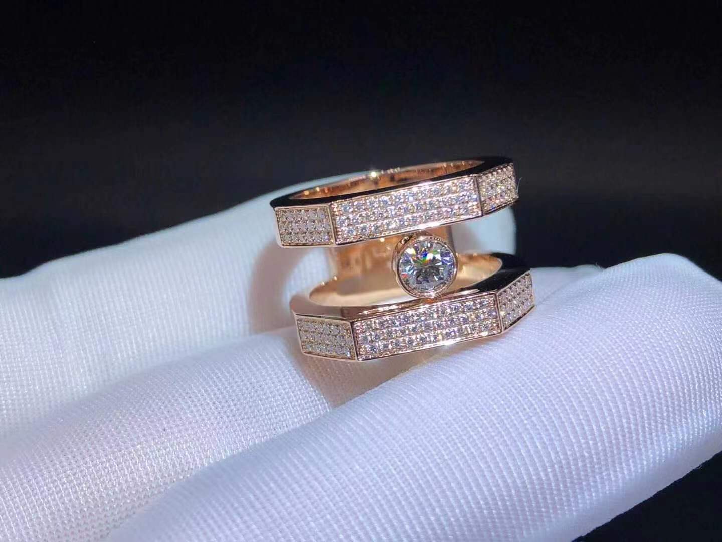 Custom Made Messika 18k Rose Gold Move Pei Pavé ring