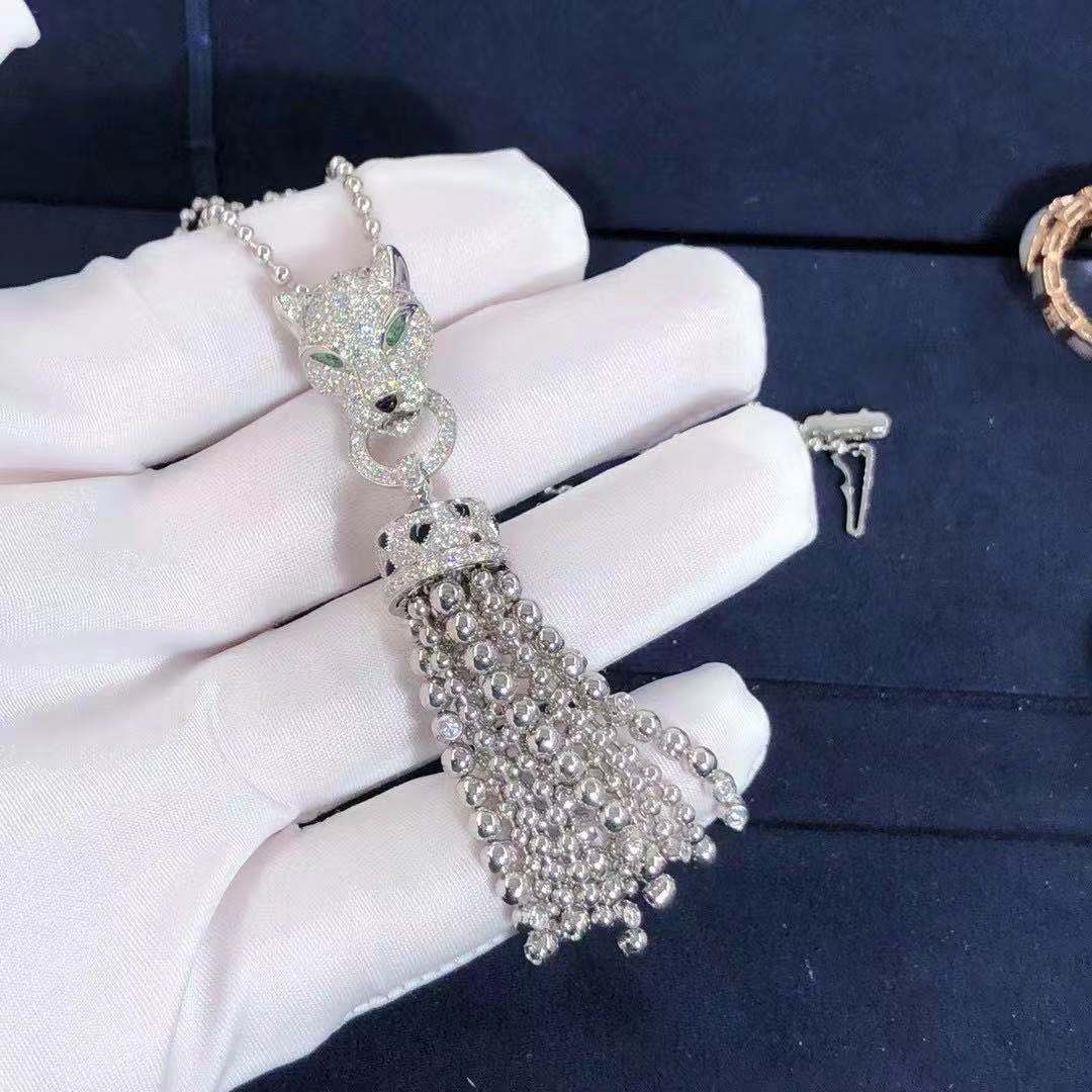 Cartier Panthere De Cartier 18K White Gold 1.10 ct Diamond Necklace N7424122