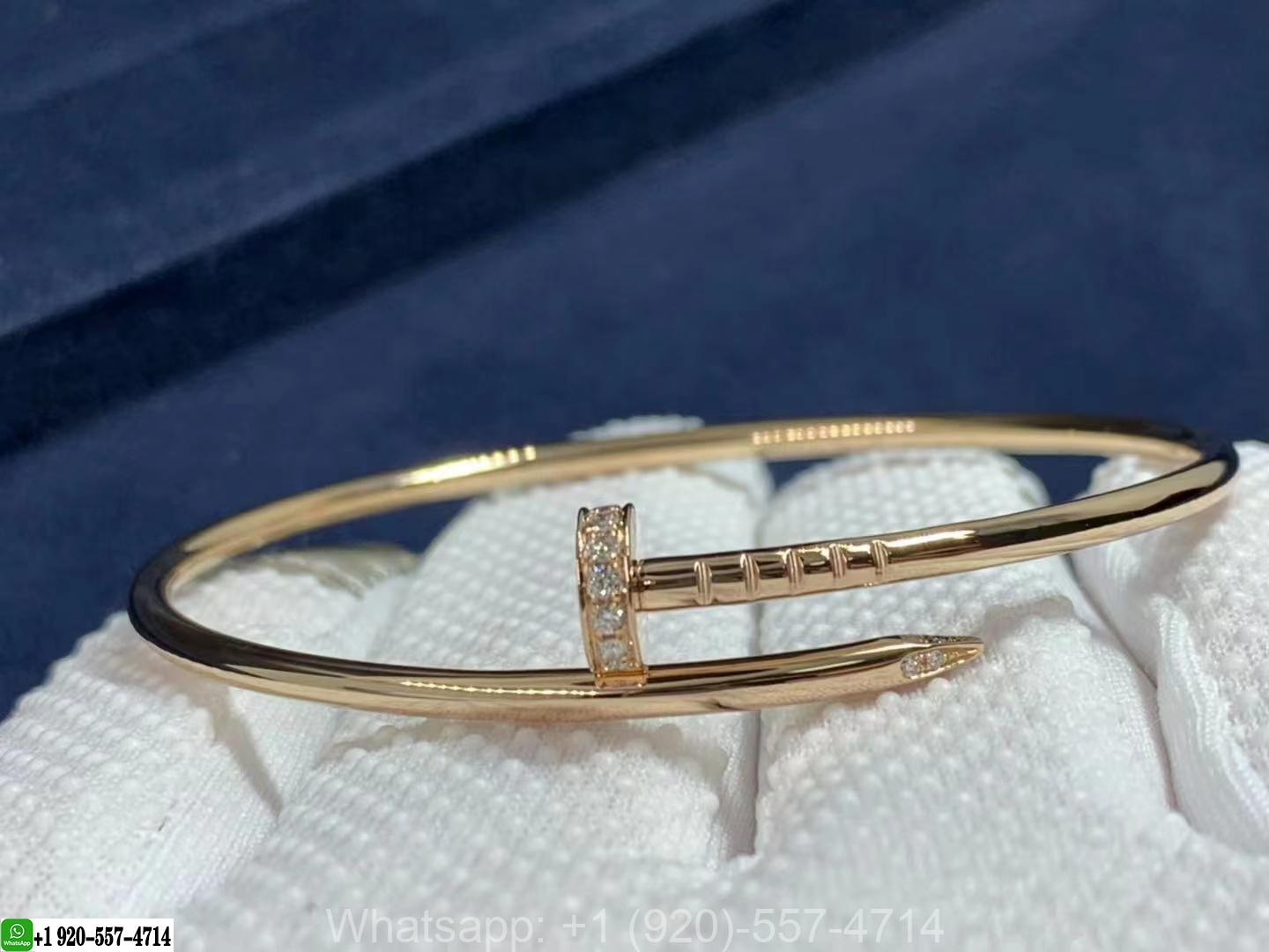 Cartier 18K Rose Gold Diamond SM Nail Juste Un Clou Bracelet B6065817